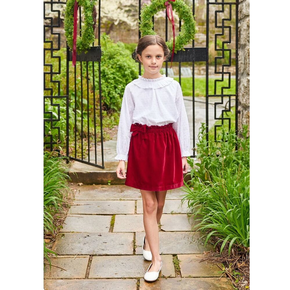 Little English Paperbag Bow Skirt - Winterberry